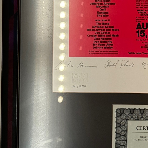 Woodstock Music & Art Festival Poster. Framed with authentic certificate. - Picture 6 of 6